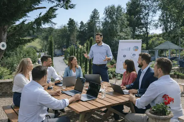 Réception d'un évènement d'entreprise au domaine de la plume